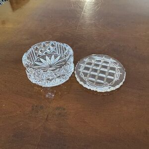 Cut Crystal Trinket Dish with Lid - Clear